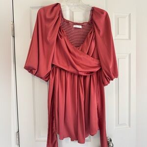 Mustard Seed Dusty Rose Long Sleeve Dress